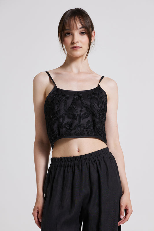 Silk Blouse With Lace And Back Ribbons