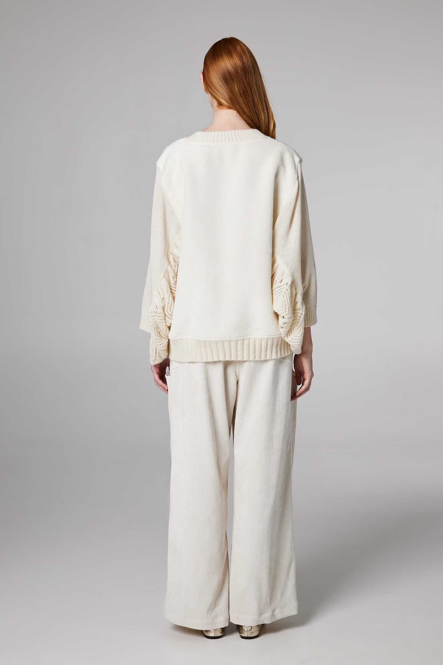 Wool Sweater With Sleeve Knitwear Details