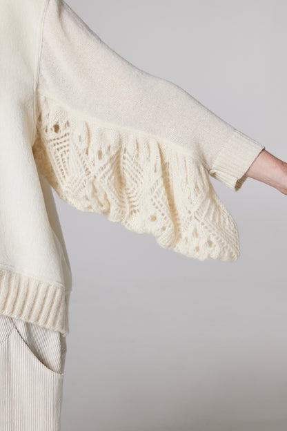 Wool Sweater With Sleeve Knitwear Details