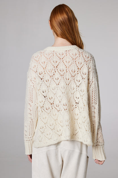 Wool Blouse With Bottom Silk And Lace Details