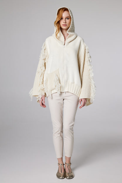 Wool Jacket With Zipper & Hood