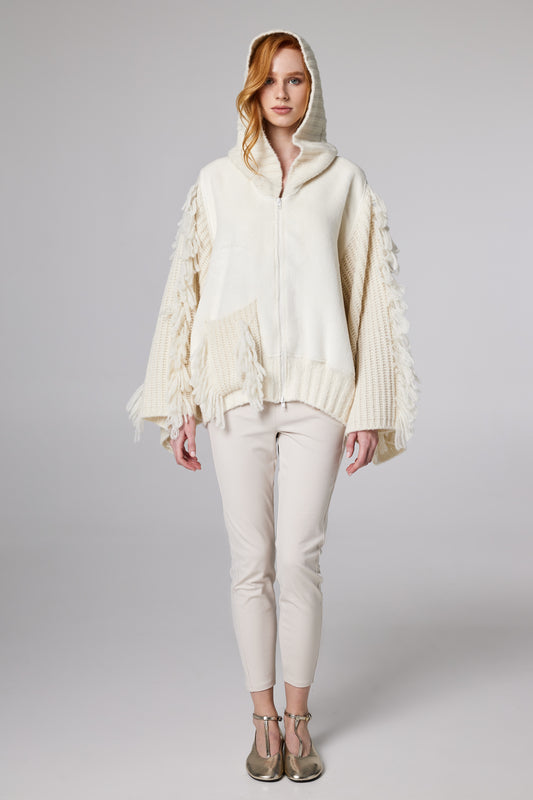 Wool Jacket With Zipper & Hood