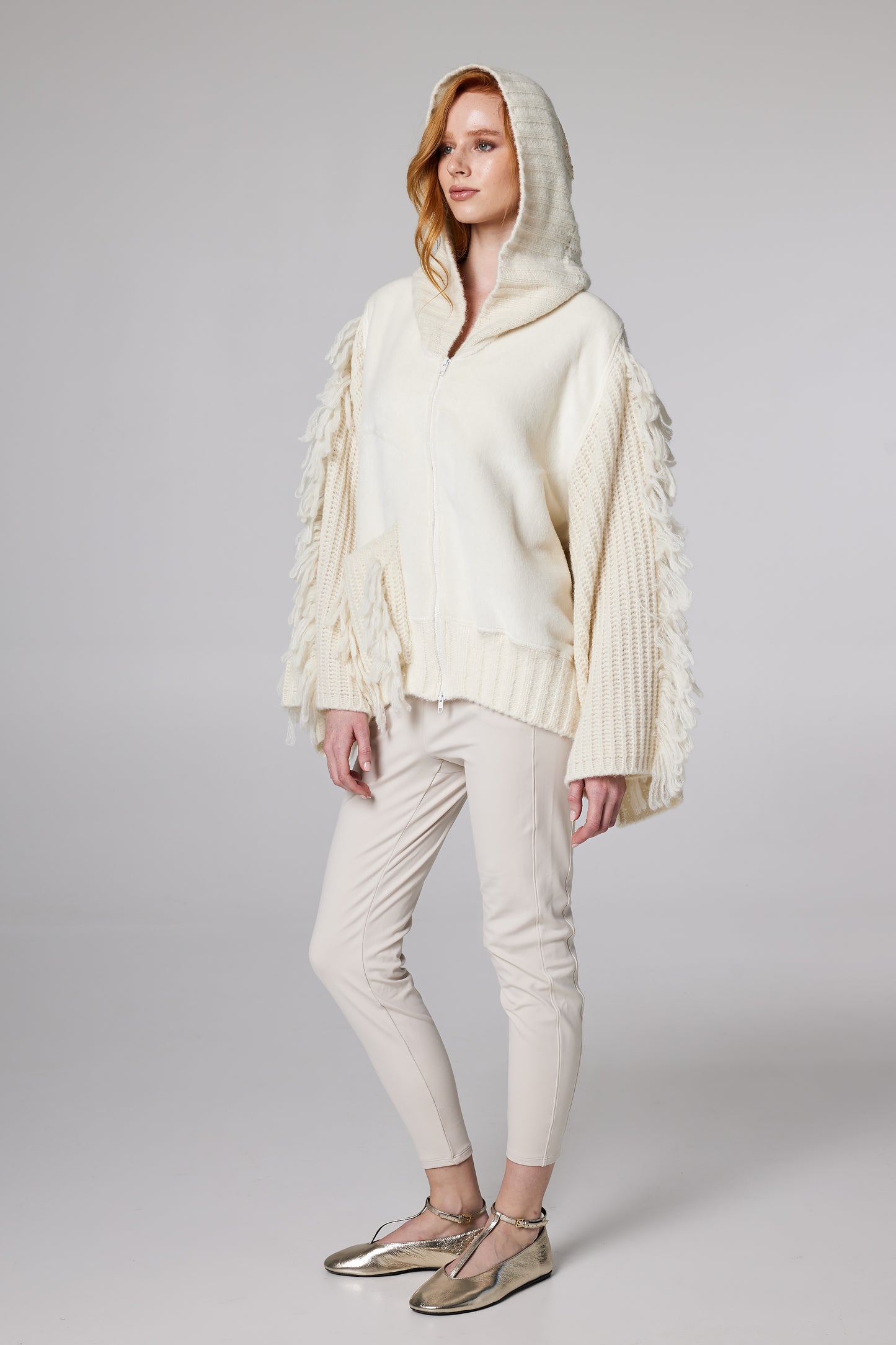 Wool Jacket With Zipper & Hood