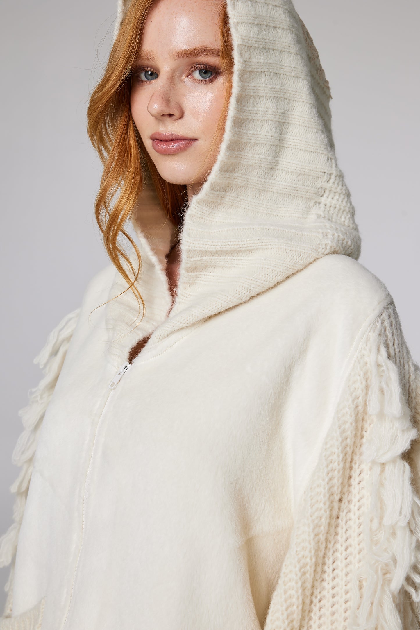 Wool Jacket With Zipper & Hood