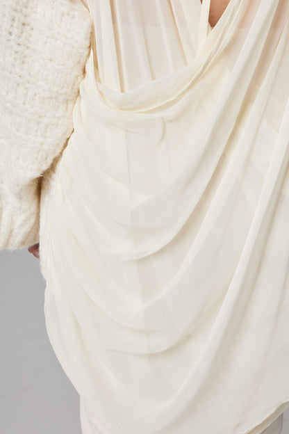 Wool Knitwear Sweater With Silk Open Back