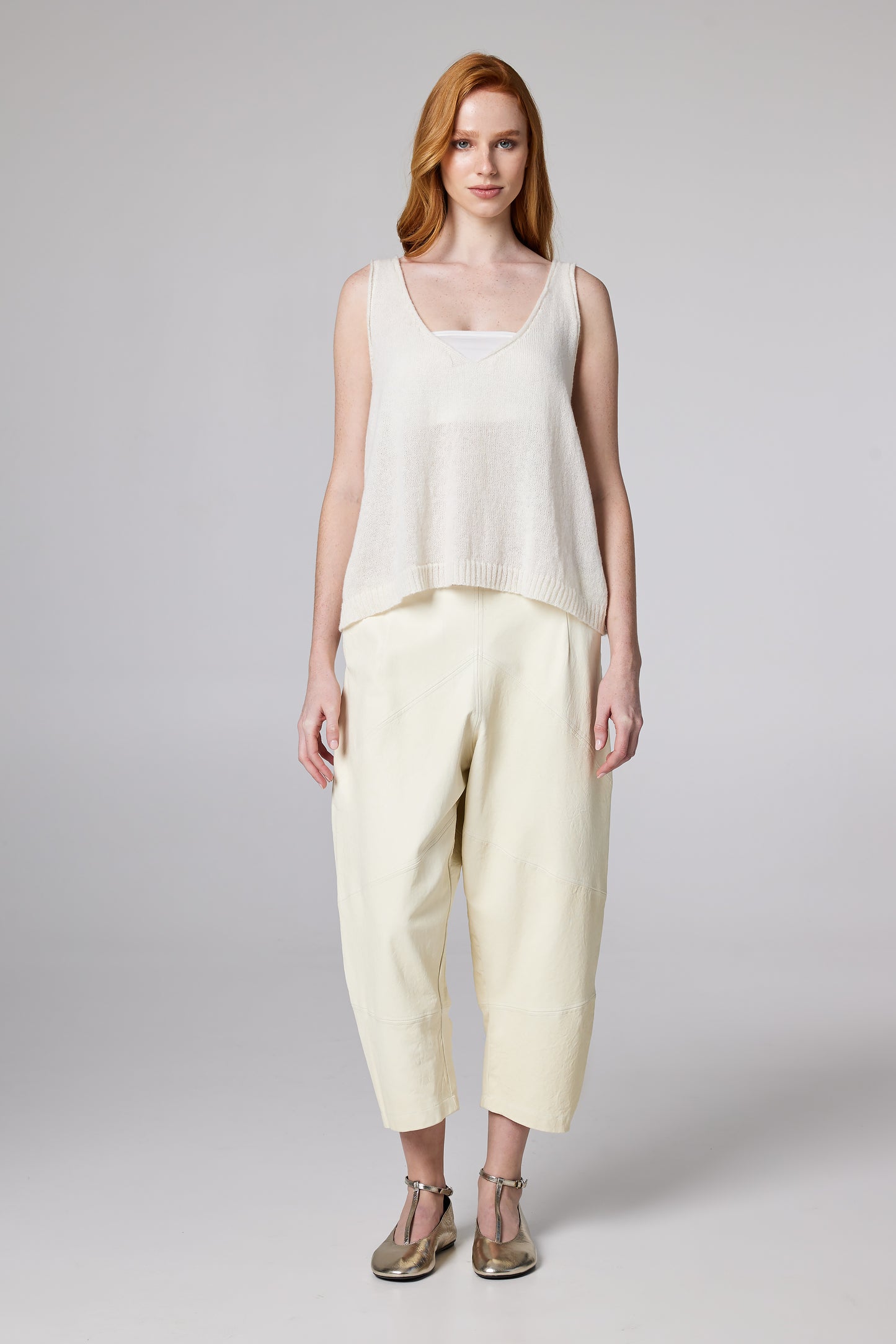 Wool Tank Top With V-Neck