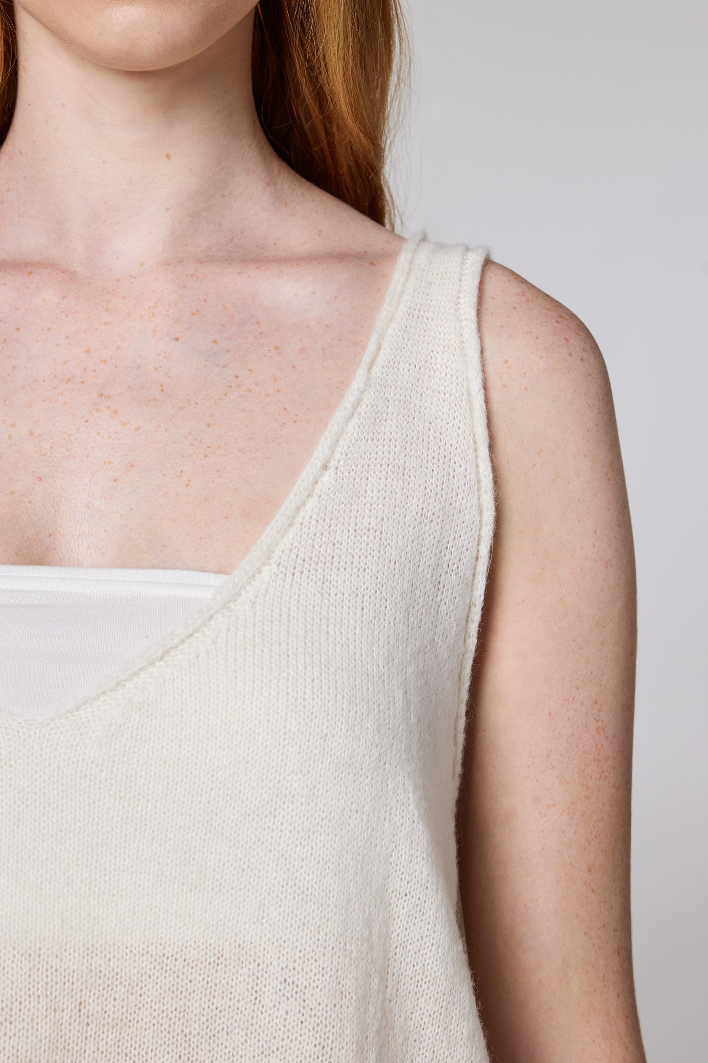 Wool Tank Top With V-Neck
