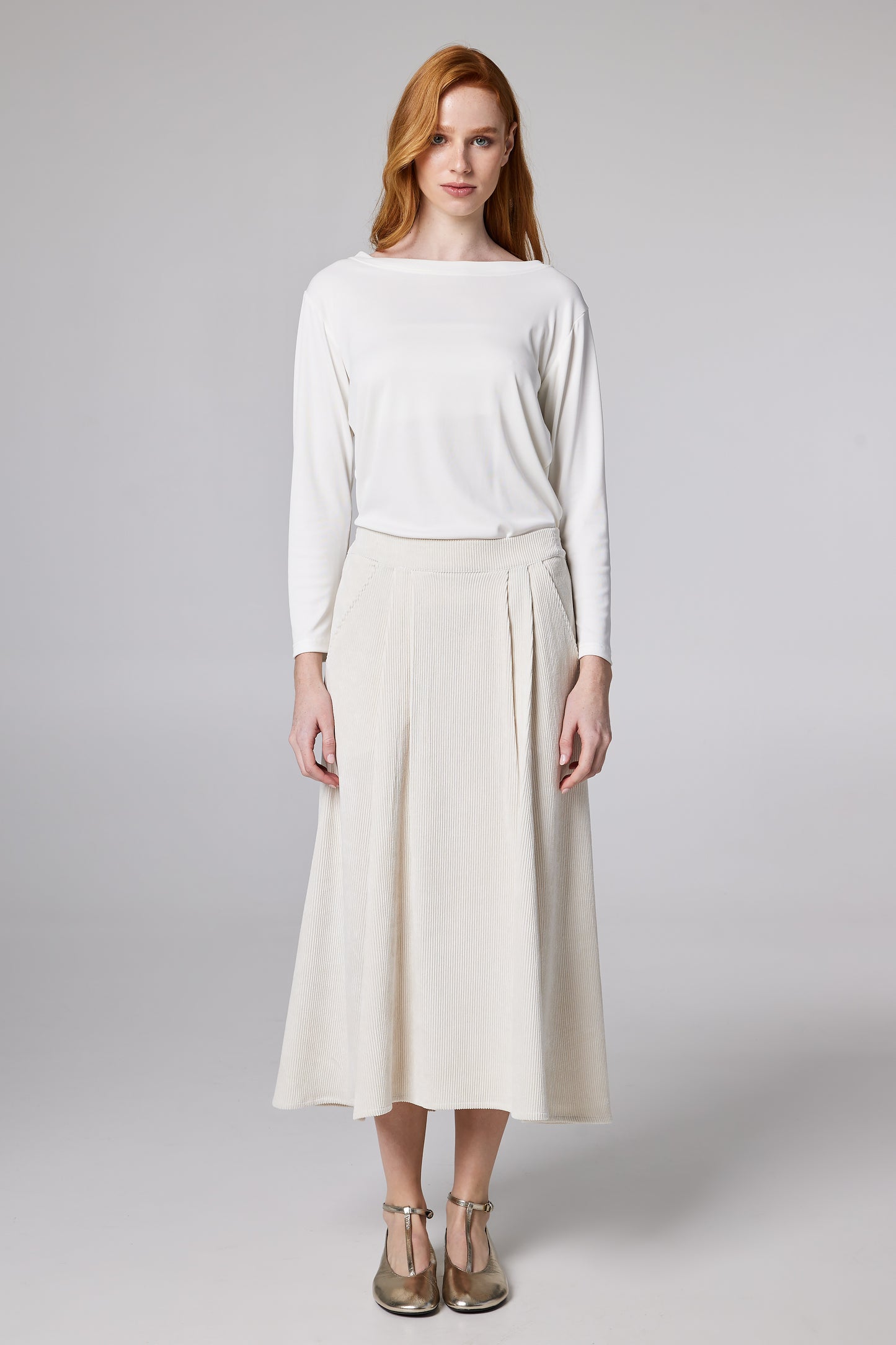 Corduroy Skirt With Pockets