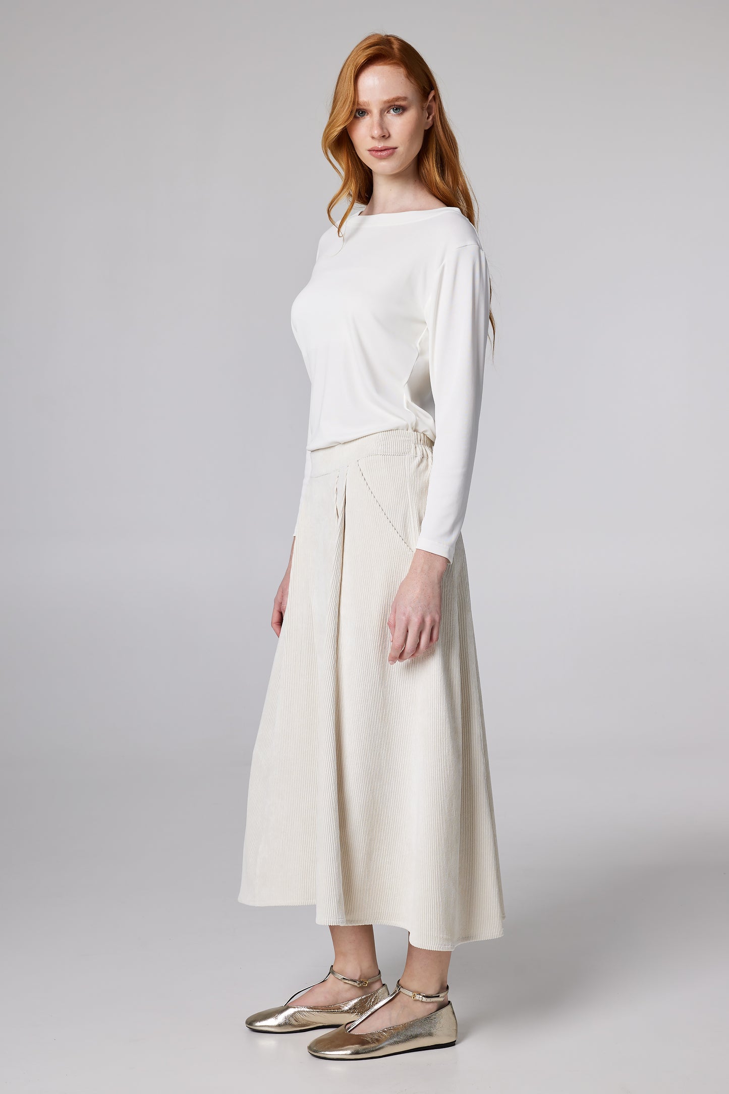 Corduroy Skirt With Pockets