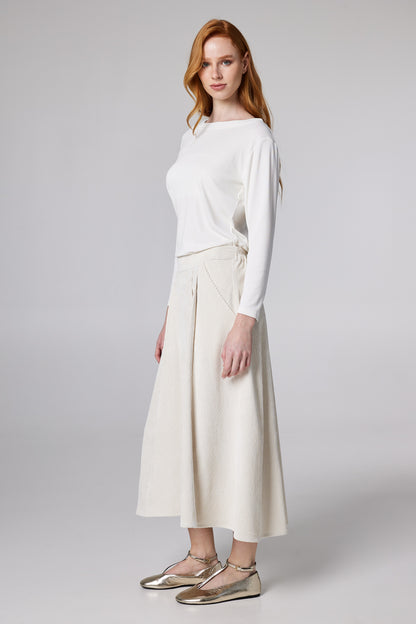 Corduroy Skirt With Pockets