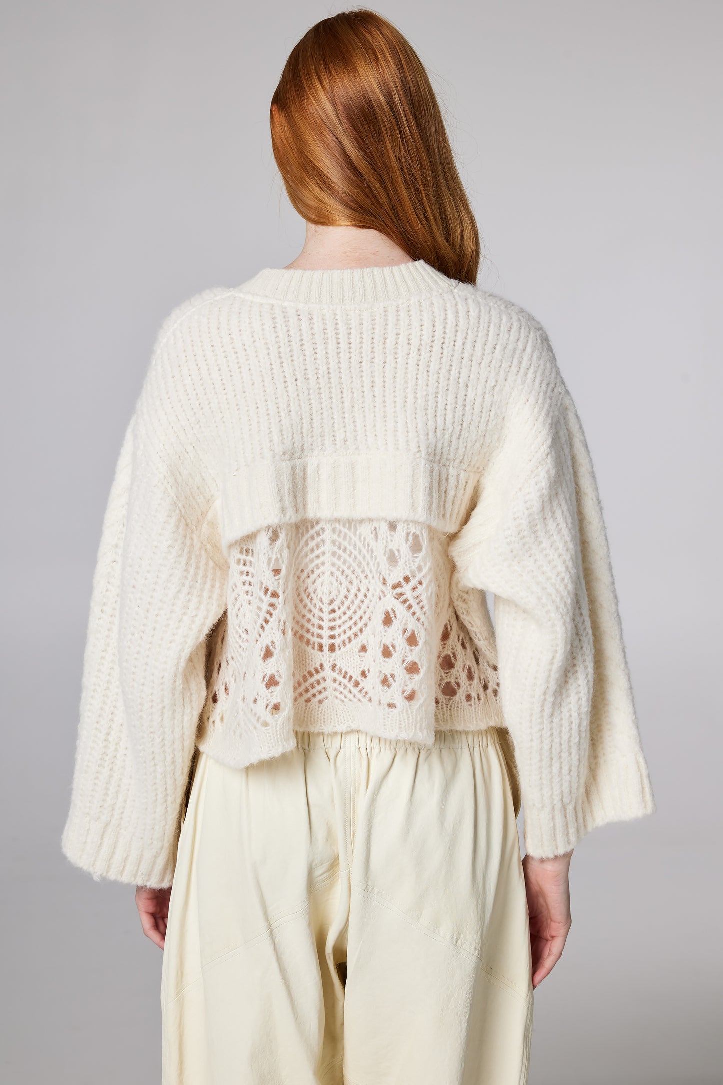Knitwear Wool Sweater With Back Layering Details