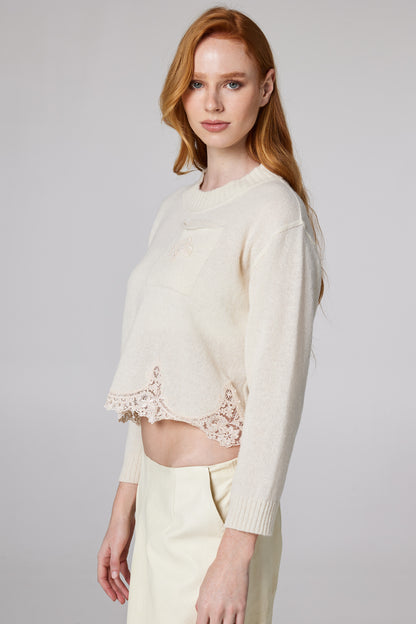 Wool Knitwear Top With Front Pocket
