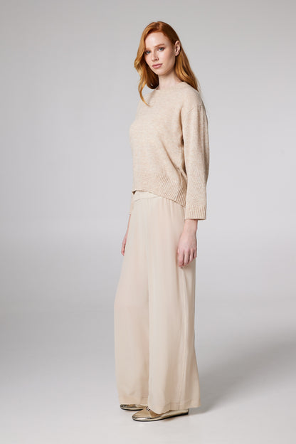 Silk Classic Trousers With Elastic Waistband