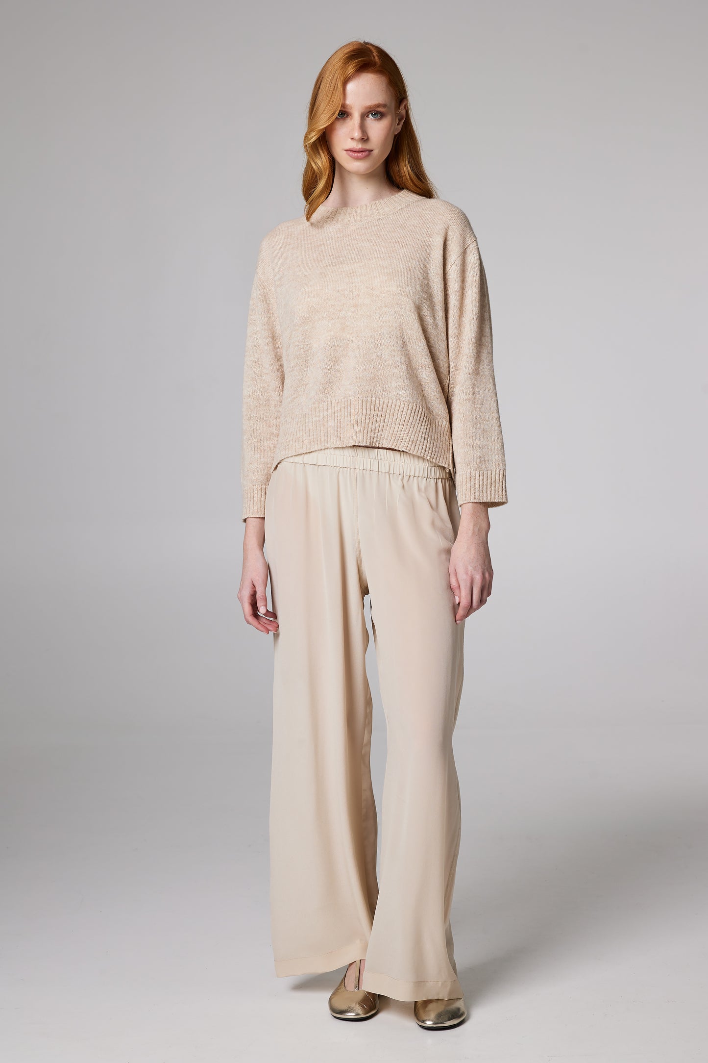 Silk Classic Trousers With Elastic Waistband