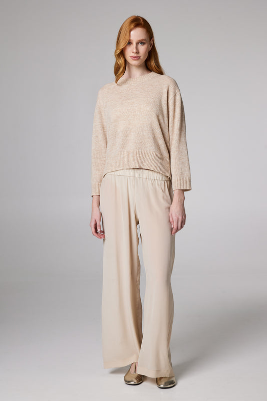Silk Classic Trousers With Elastic Waistband