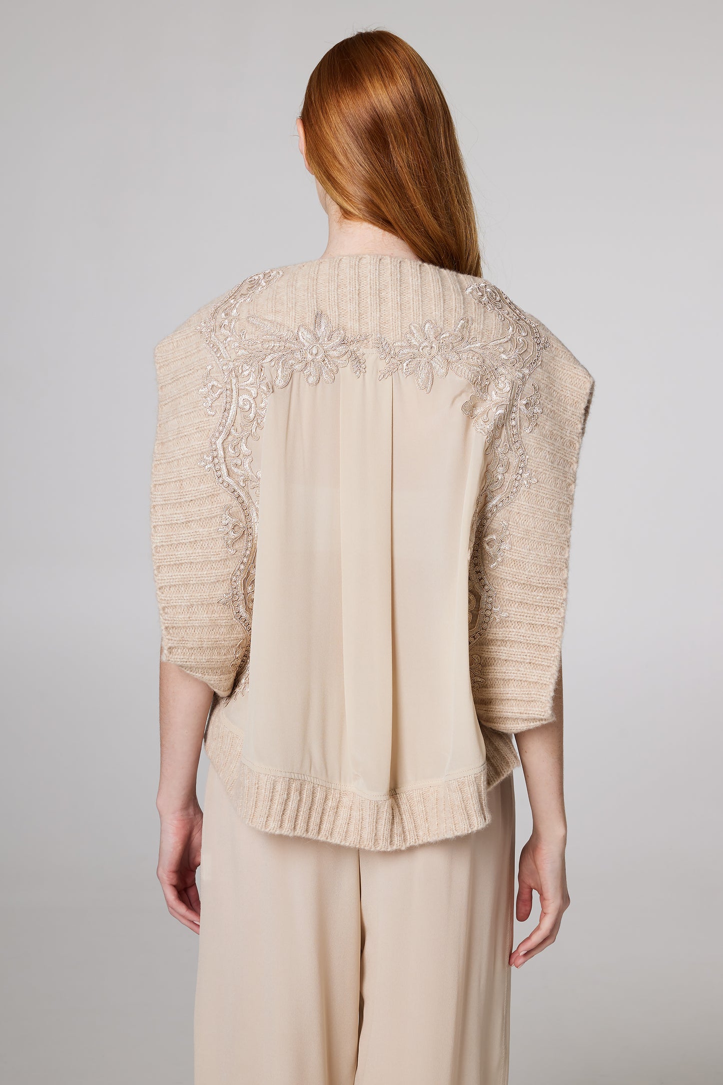 Wool Vest With Lace Side Details