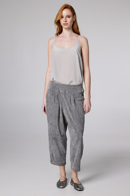 Corduroy Low-Rise Trousers With Pockets