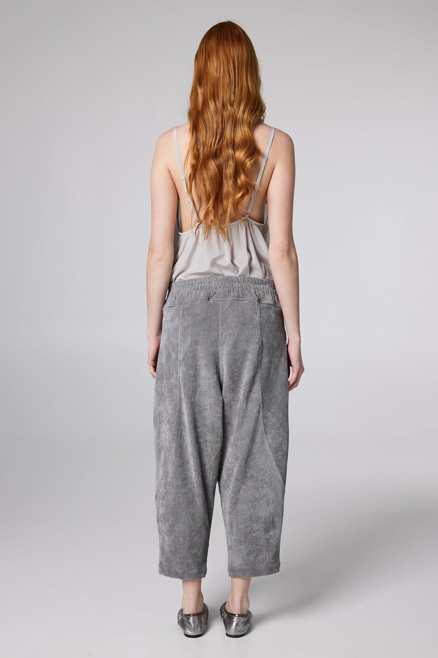 Corduroy Low-Rise Trousers With Pockets
