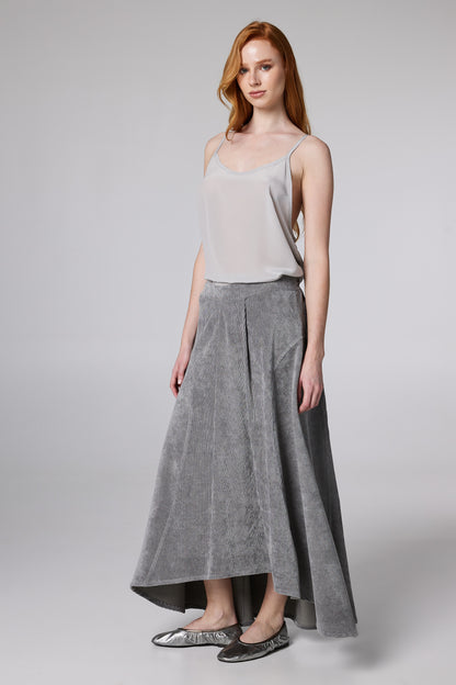 Corduroy High-low Maxi Skirt