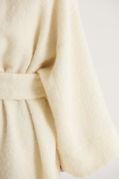 Long Wool Coat With Waist Band