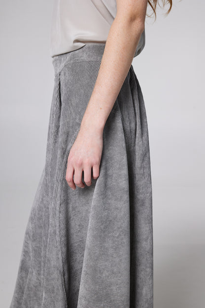 Corduroy High-low Maxi Skirt