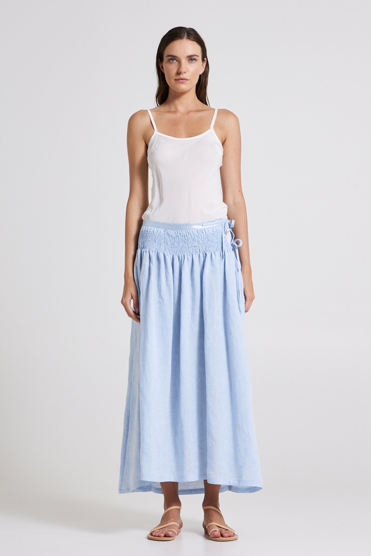 Linen Skirt With Adjustable Waistline