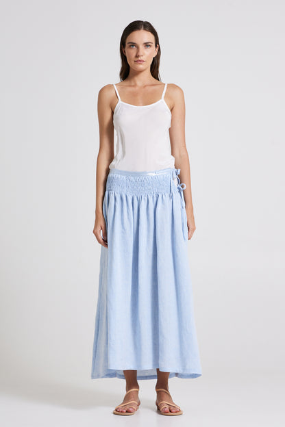 Linen Skirt With Adjustable Waistline