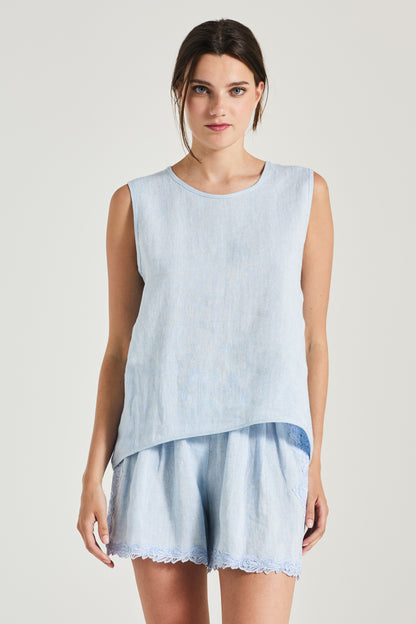 Linen Sleeveless Blouse