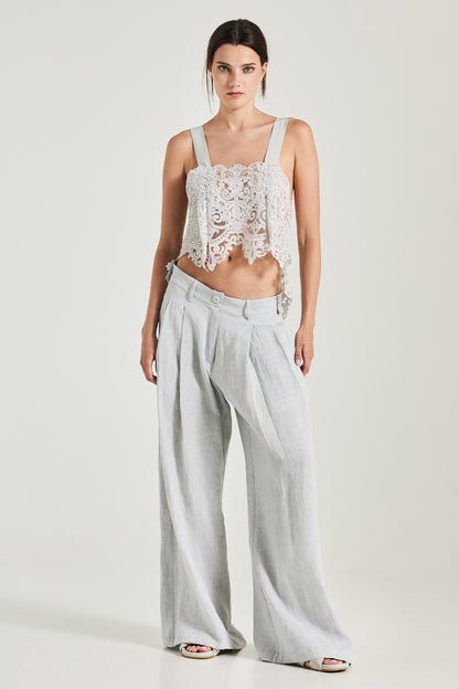Lace Tops With Silk Straps
