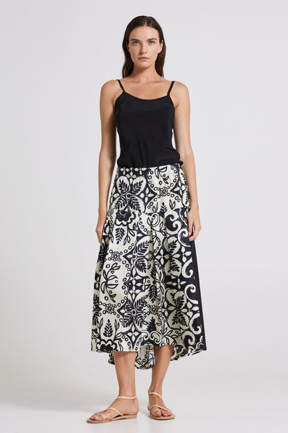 Long Silk Skirt With Elastic Waistband