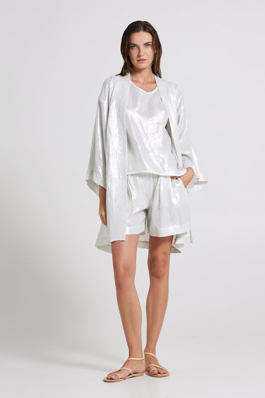 Laminated Linen Kimono