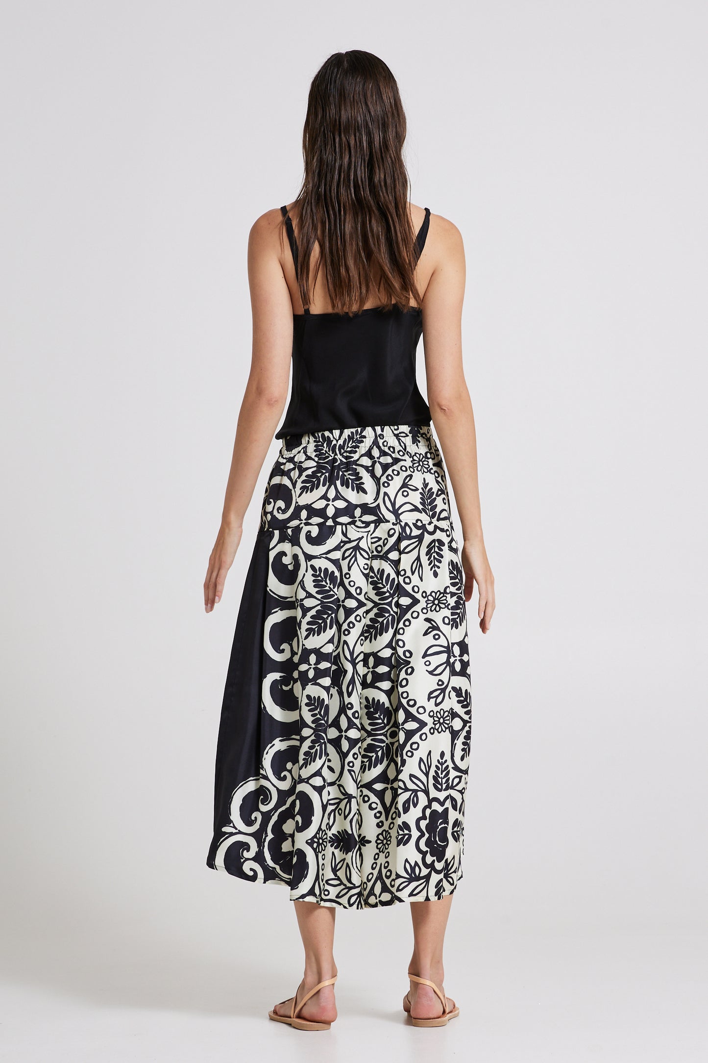 Long Silk Skirt With Elastic Waistband