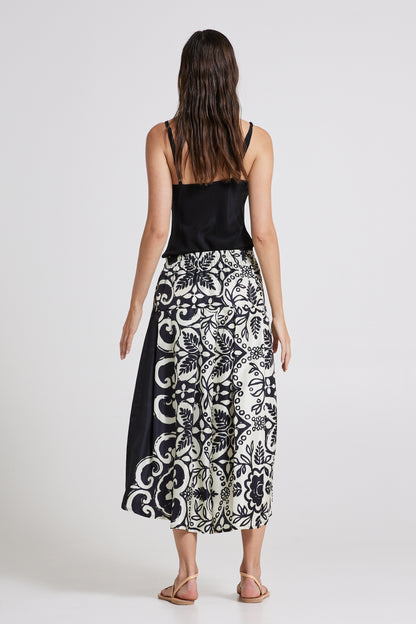 Long Silk Skirt With Elastic Waistband