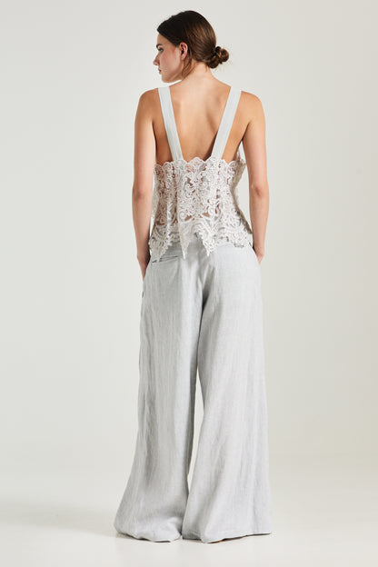 Lace Tops With Silk Straps