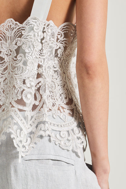 Lace Tops With Silk Straps