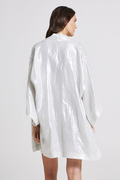 Laminated Linen Kimono