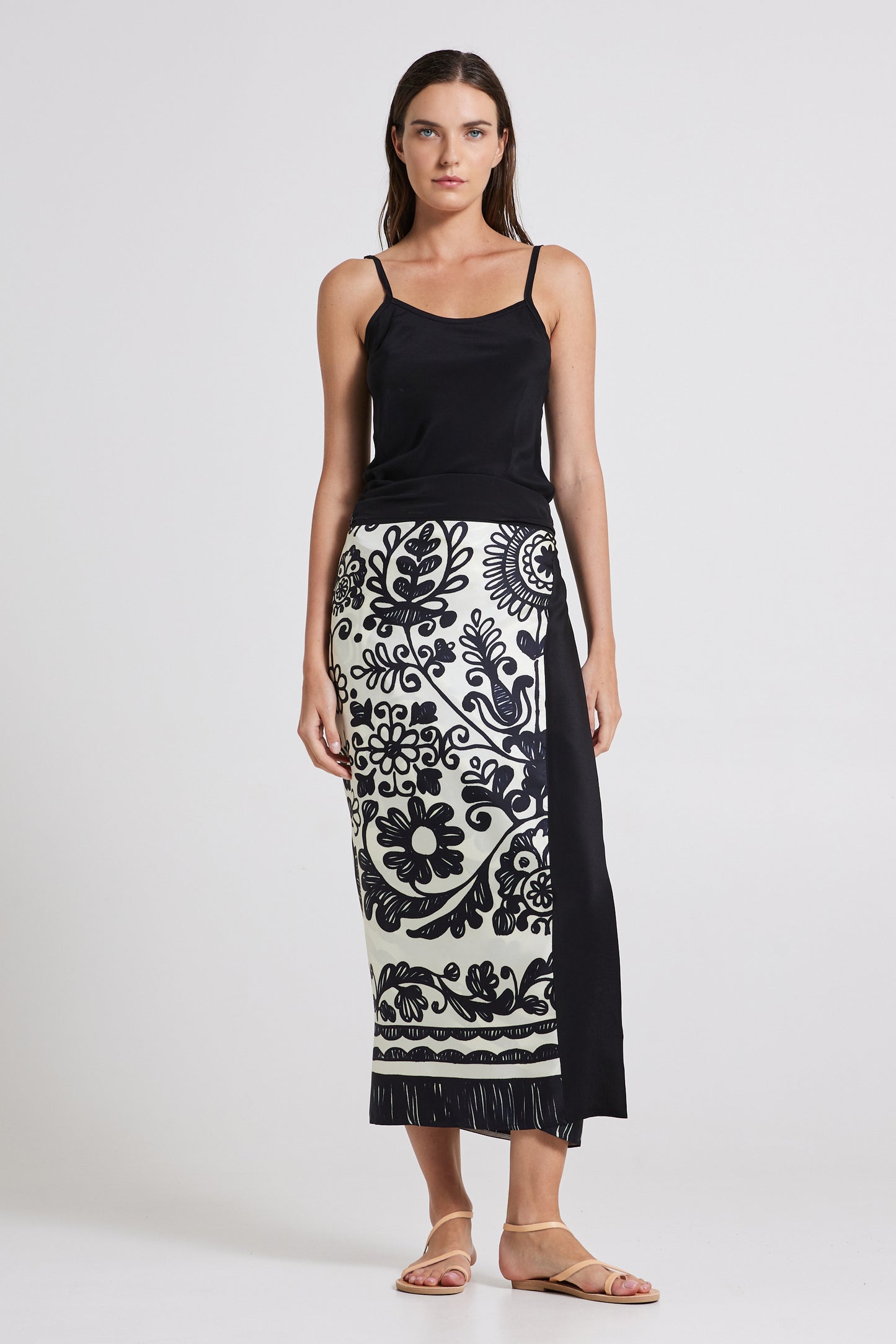 Silk Skirt With Back Ribbon