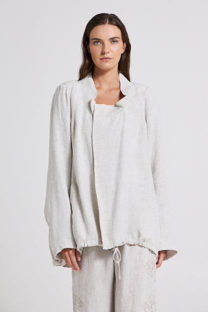 Linen Jacket With Adjustable Bottom
