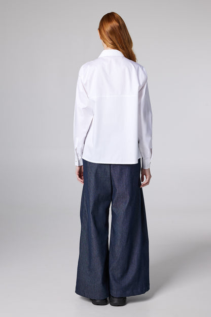 Cotton Shirt With Asymmetrical Bottom