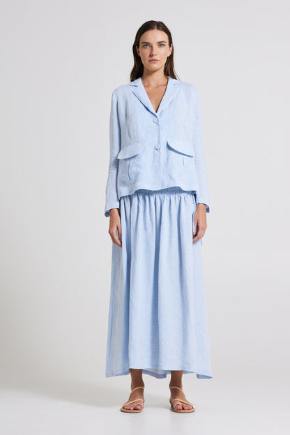 Linen Blazer With Side Pockets