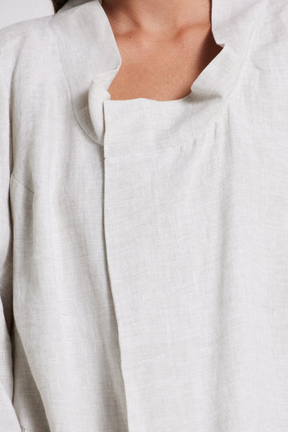 Linen Jacket With Adjustable Bottom