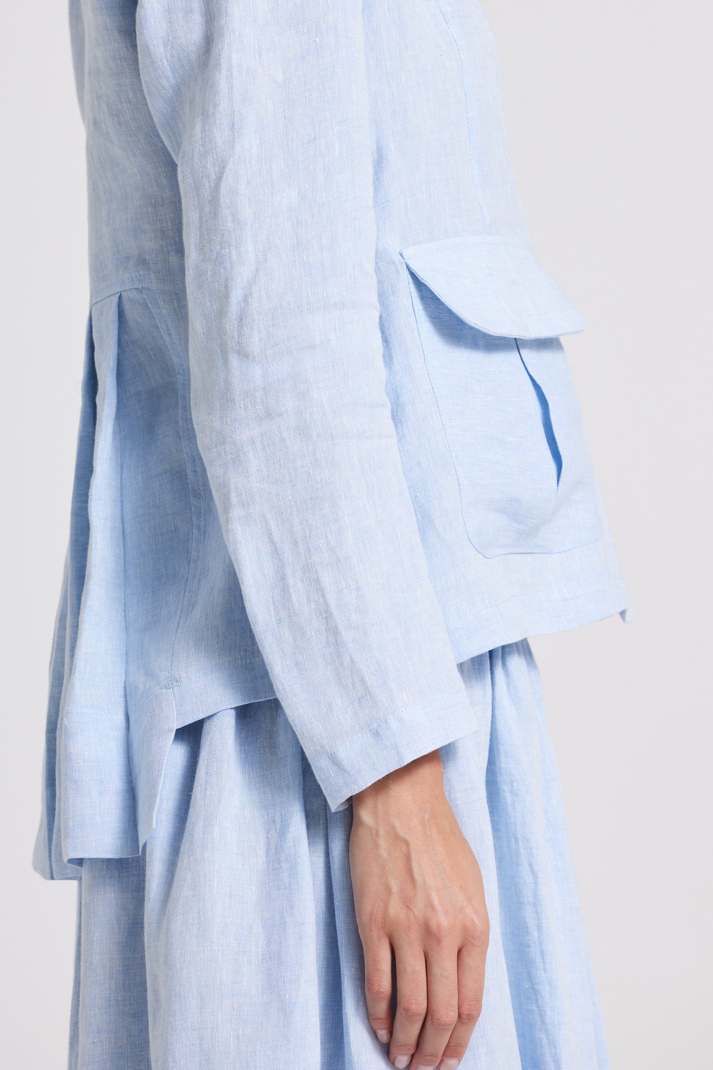 Linen Blazer With Side Pockets