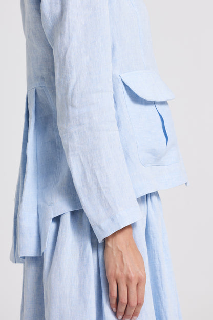 Linen Blazer With Side Pockets