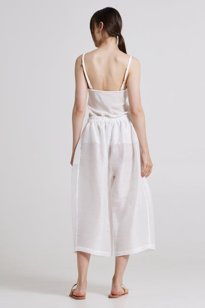 Linen And Silk Trousers With Pockets