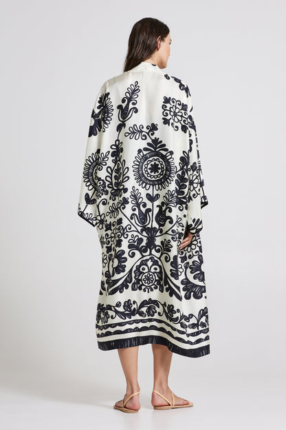Silk Kimono With Floral Print