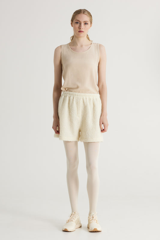 Wool Shorts With Elastic Waistband