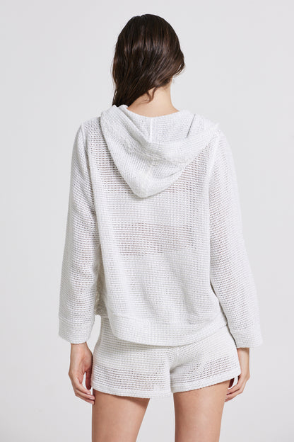 Knitwear Jacket With Bottom Lace Details