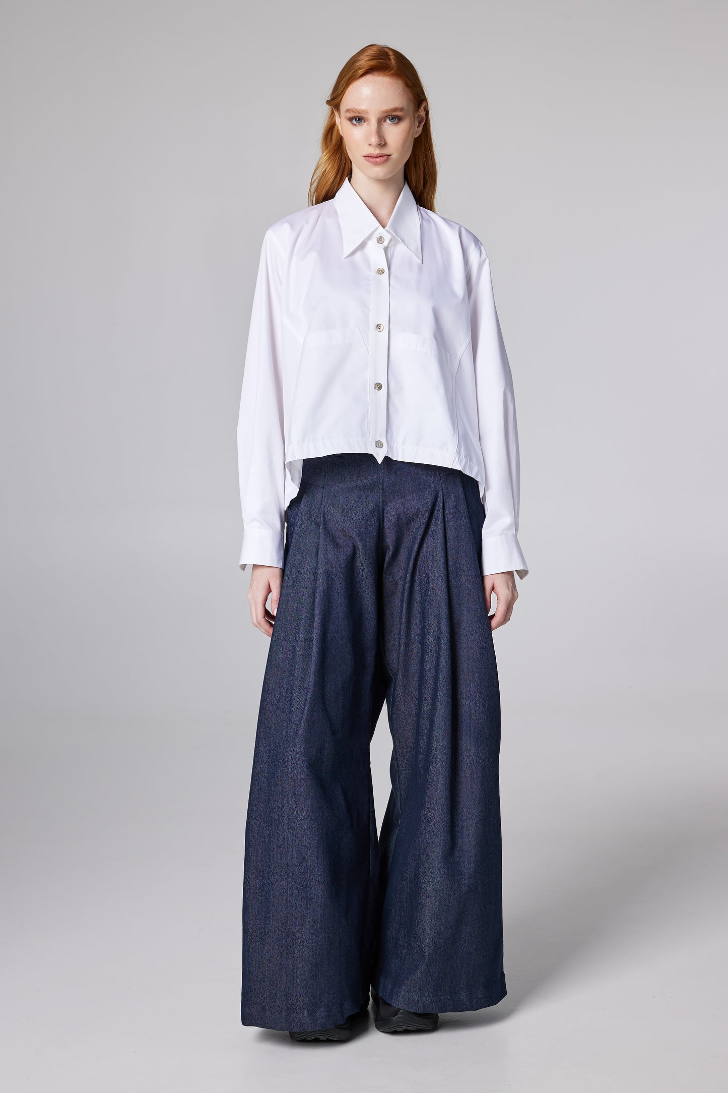 Cropped Boxy Poplin Shirt