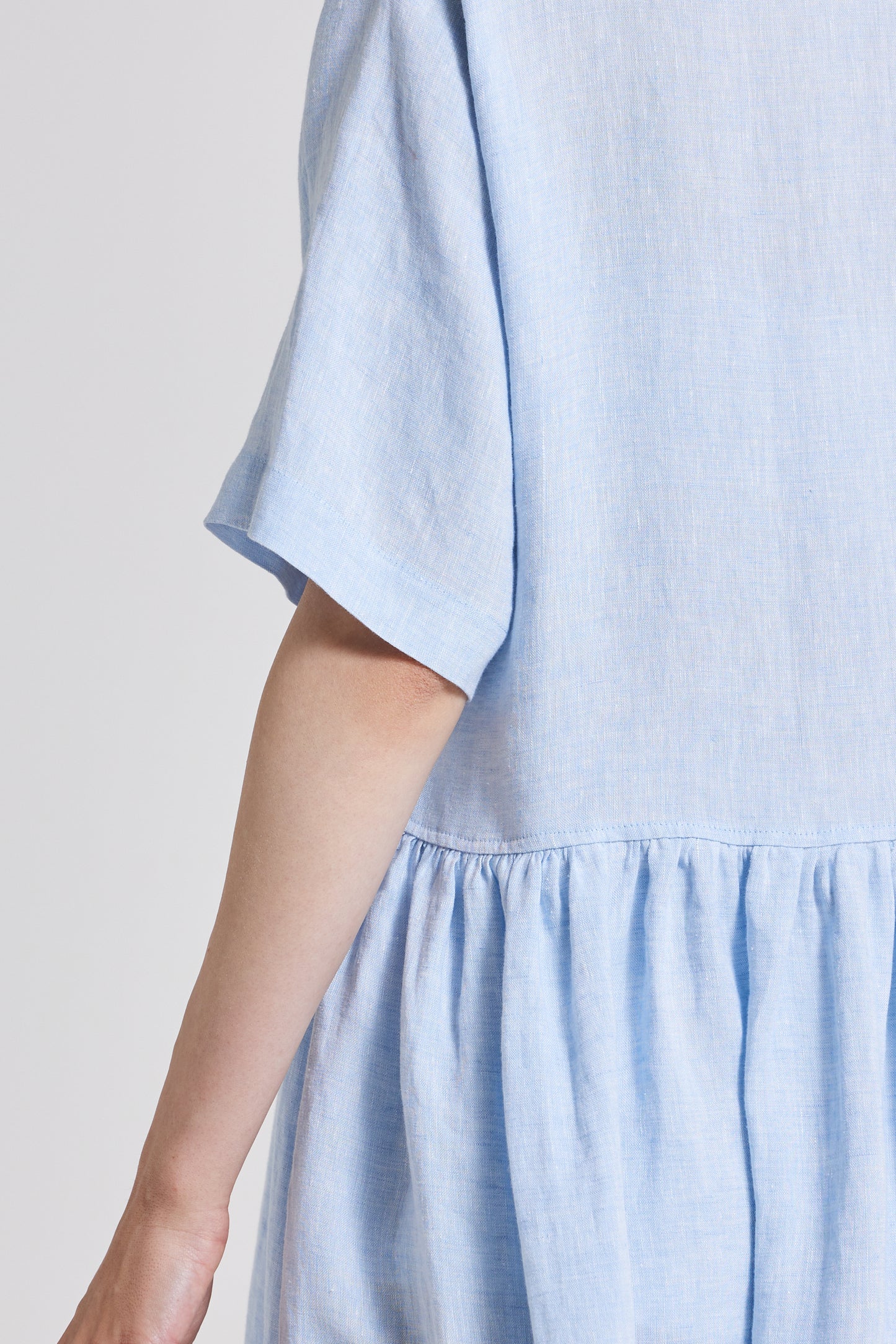 Linen Dress With Short Sleeves