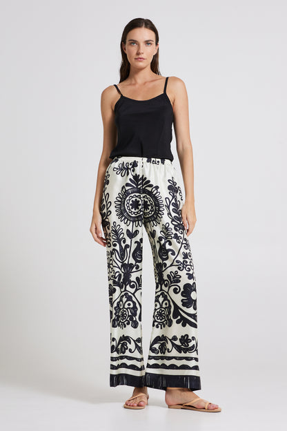 Silk Pants With Elastic Waistband
